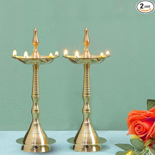 Brass Diya for Pooja Kerala Style, Traditional Samai Lamp Kutthu vilakku