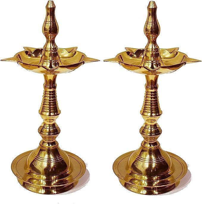 Brass Diya for Pooja Kerala Style, Traditional Samai Lamp Kutthu vilakku